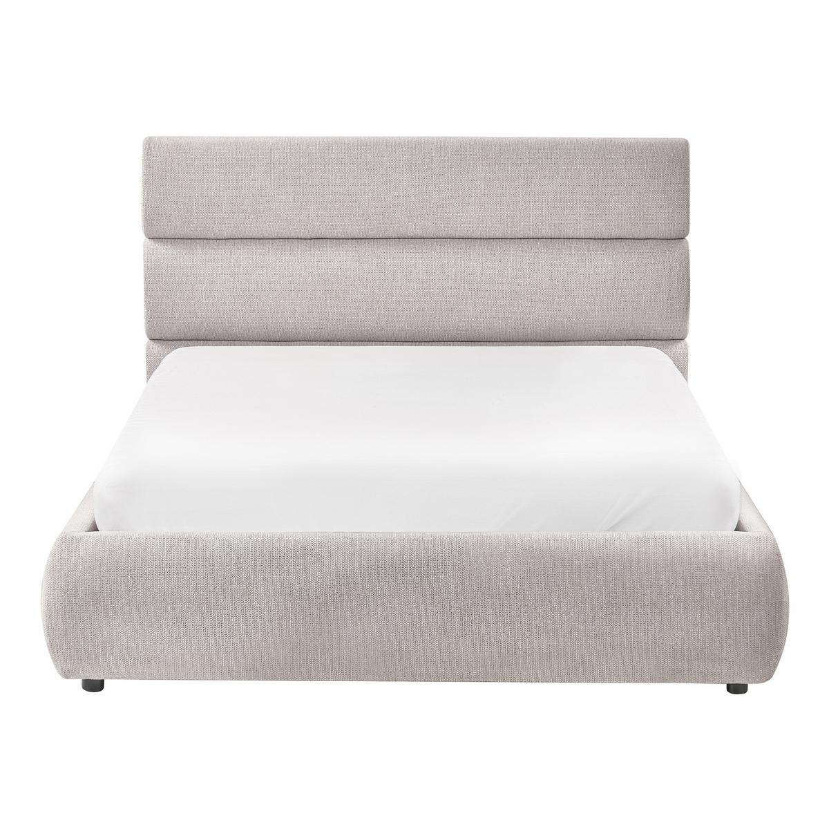 BETT mit Stauraum 140/200 cm Kunstleinen Hellgrau Bonifacio - Hellgrau, Textil (140/200cm) - Beliani