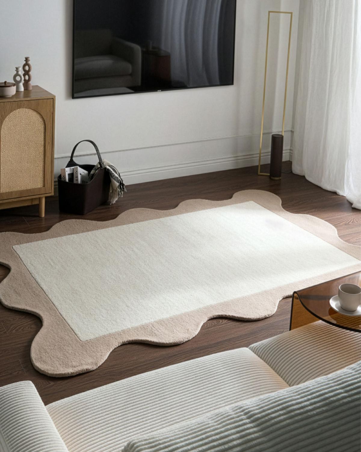 TEPPICH Beige 160/230 cm Wolle Sanghar - Beige, Textil (160/230cm) - Beliani