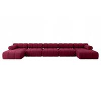 WOHNLANDSCHAFT modulares Sofa Tesso-U3 - 475x160x70 cm Bordeauxrot Velours - Bordeaux, Holzwerkstoff/Textil (475/70/160cm) - ALTDECOR