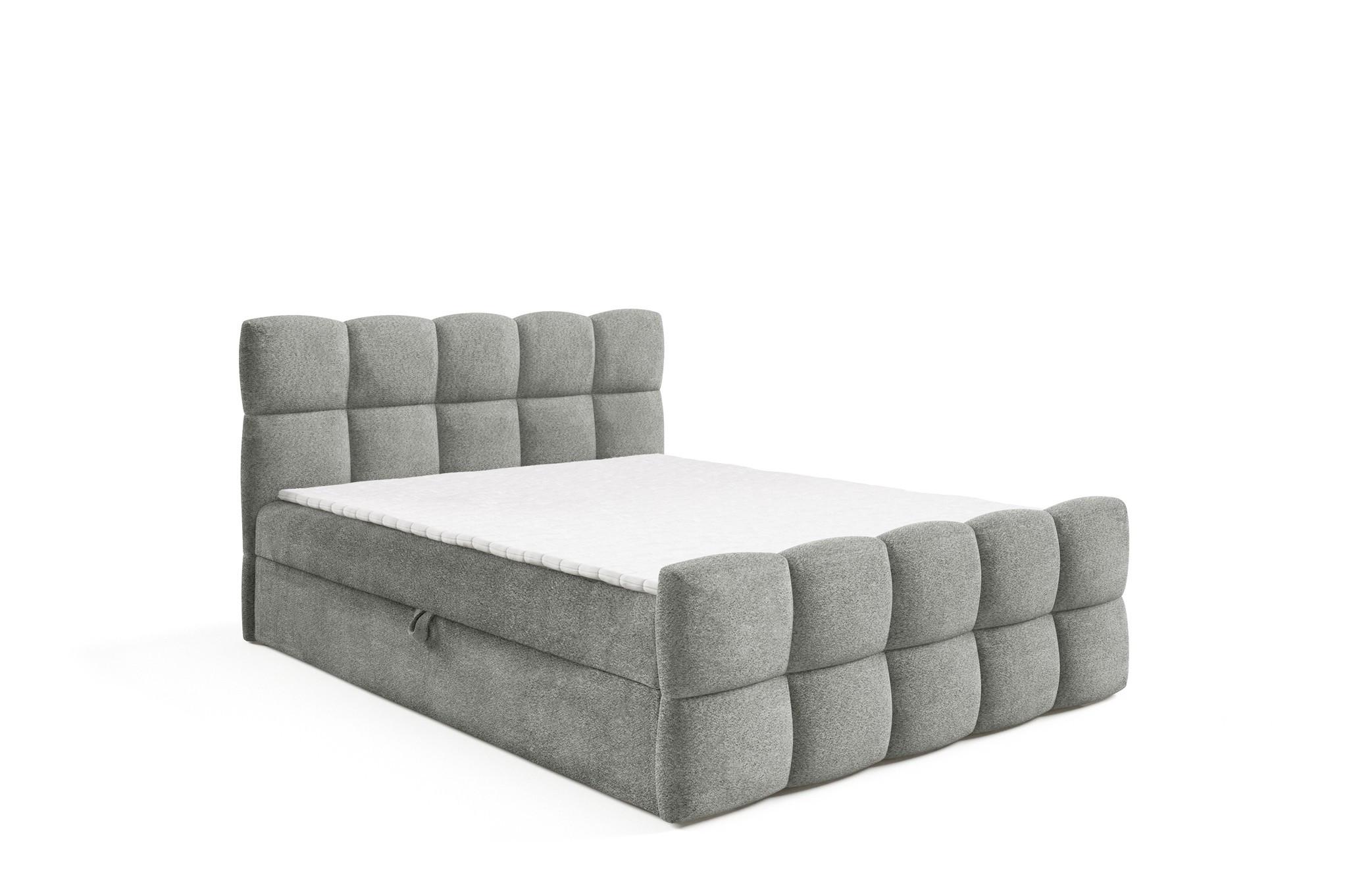 BOXBETT Satine Premium - Grau, Holzwerkstoff/Textil (180/220cm) - Fun Möbel