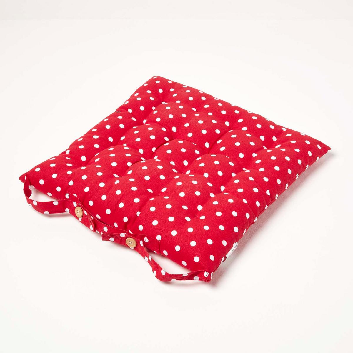 STUHLKISSEN Polka Dots 40/40/5 cm - Rot, Textil (40/40/5cm) - Homescapes
