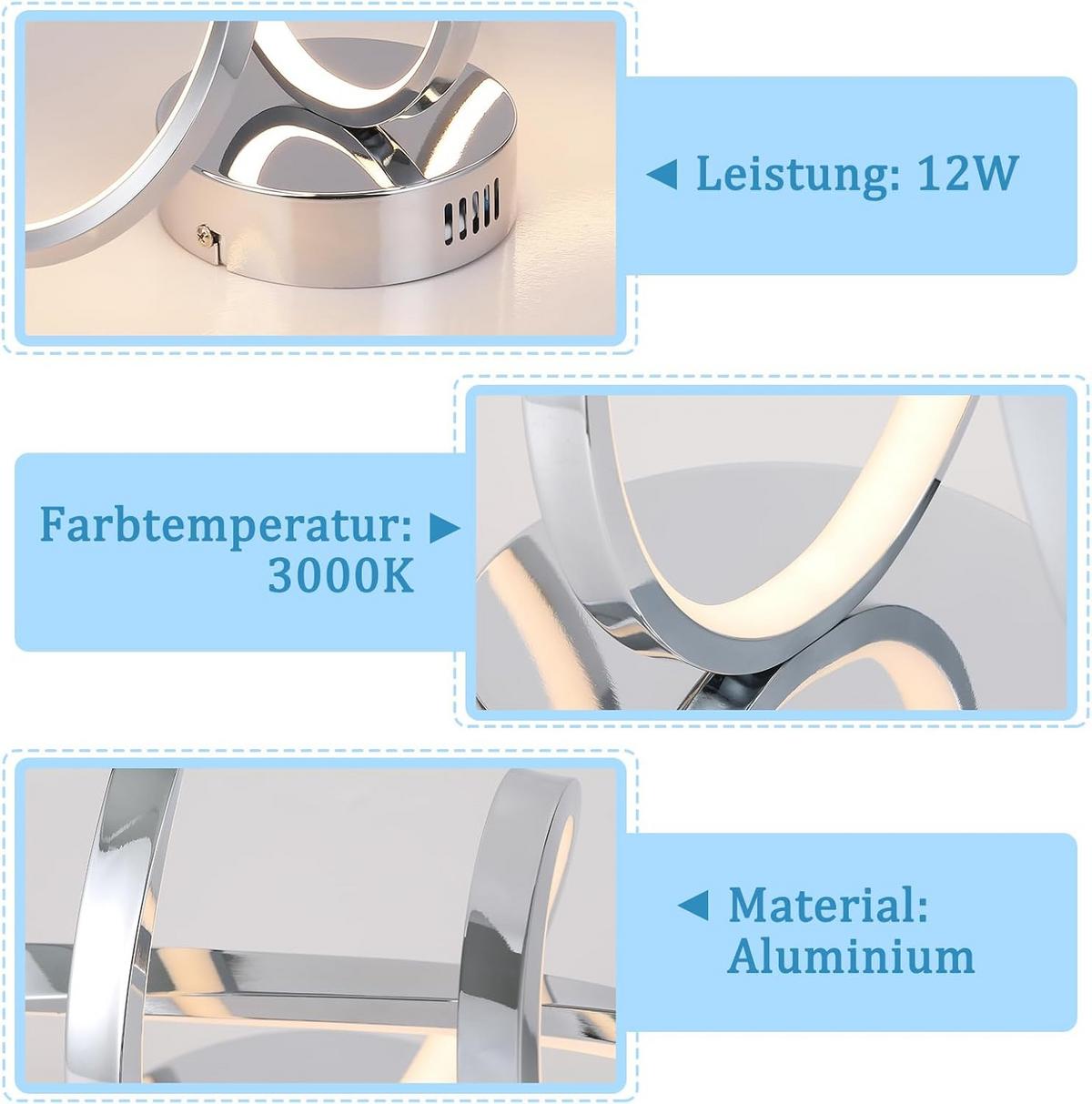 LED-DECKENLEUCHTE Kesselhainbach 14.5/17.0/34.0 cm - Edelstahlfarben, Metall (34/14.5/17cm) - ZMH