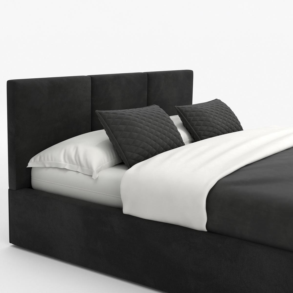 POLSTERBETT für Schlafzimmer Bett mit Stauraum Schwarz 120x200cm Kopfteil 100cm - Schwarz, Holzwerkstoff/Textil (120/200cm) - Muralo