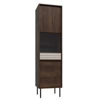 VITRINE Astra Dunkles Holz und Kaschmir - Beige, Holzwerkstoff (50.9/195/40cm) - Petits-meubles