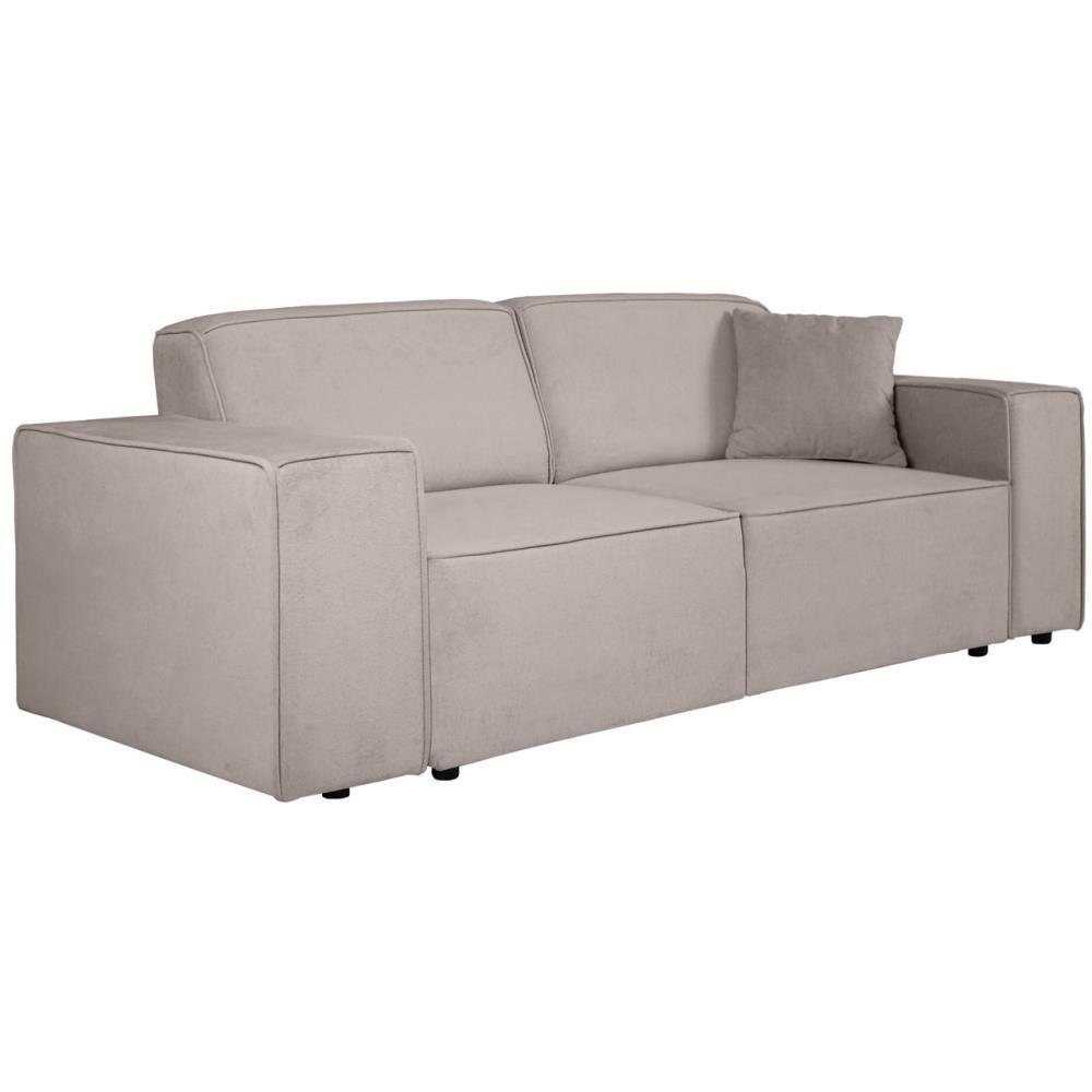 3-SITZER SOFA Pedro ohne Schlaffunktion beige - Beige/Schwarz, Textil (215/75/88cm) - Beautysofa
