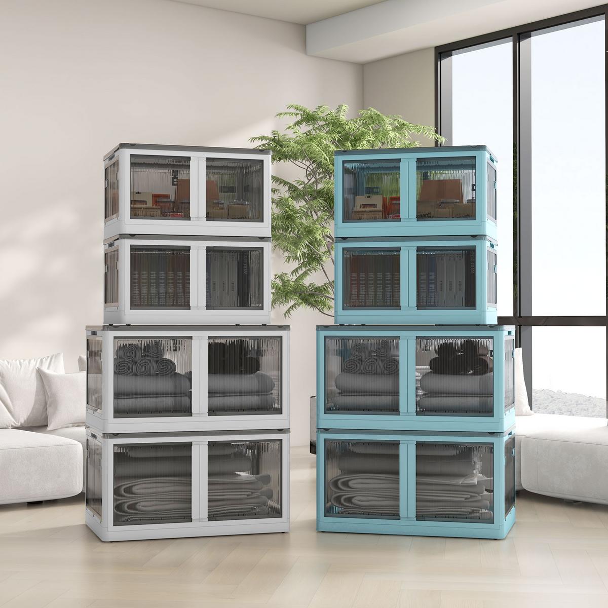 AUFBEWAHRUNGSBOX, Truhe 69L, Weiß - Weiß, Kunststoff (42/34/60cm) - HOMCOM