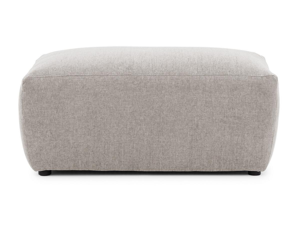 HOCKER Lennon aus Beige Strukturstoff mit vielseitiger Nutzung - Beige/Schwarz, Holz/Kunststoff (102/42/76cm) - S-Style