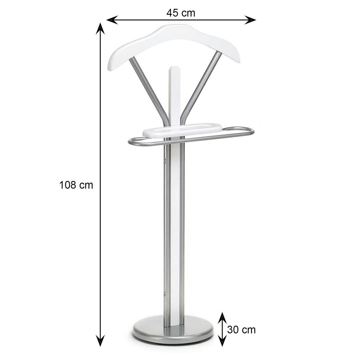HERRENDIENER FABIO weiß - Weiß, Metall (45/108/30cm) - IDIMEX