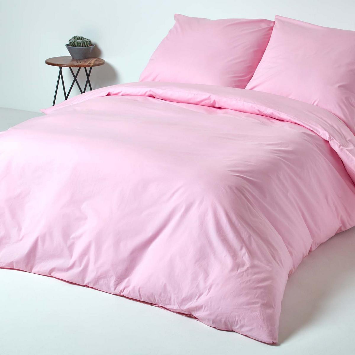 BETTWÄSCHE Perkal Fadendichte 200 - Rosa, Textil (150/200cm) - Homescapes