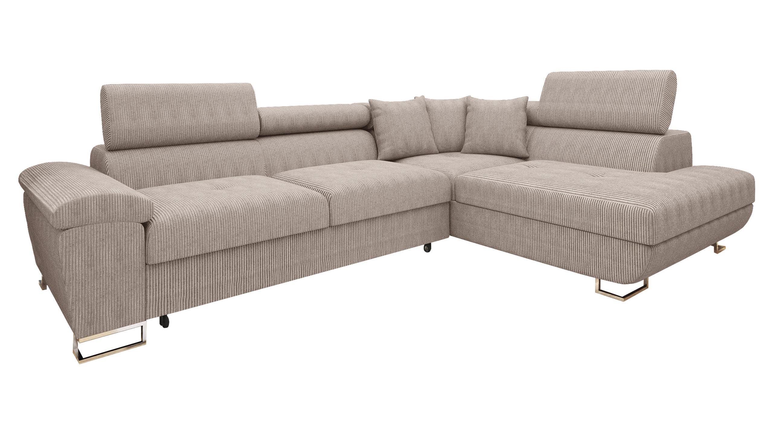 ECKSOFA Cotere Cord, Seite: Rechts - Sahara, Holz/Textil (270/202cm) - MIRJAN24