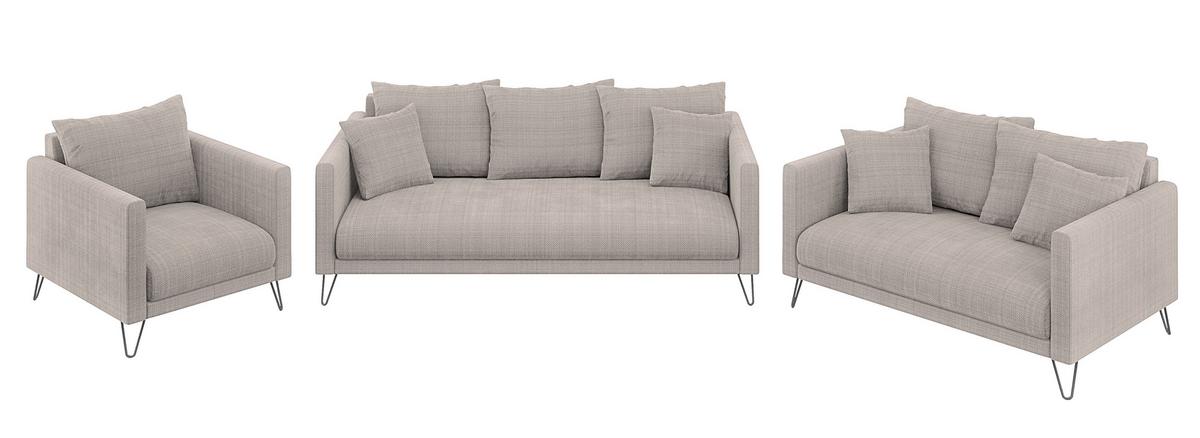 SESSEL Harmony Taupe Chenille - Taupe/Schwarz, Holz/Textil (80/85/100cm) - S-Style Möbel