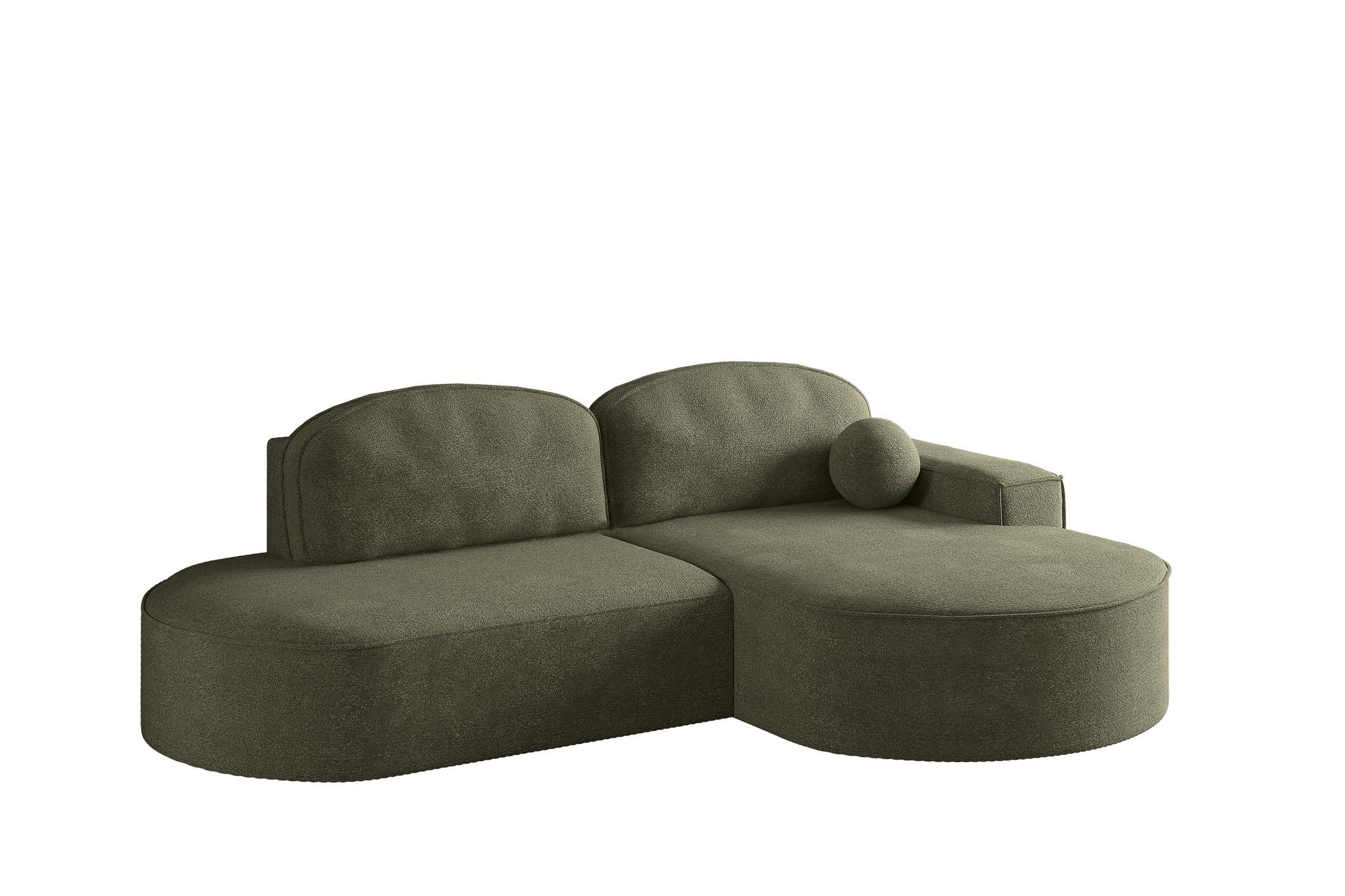 ECKSOFA Girona Mit Schlaffunktion - Grün, Holzwerkstoff/Textil (278/179cm) - Fun Möbel