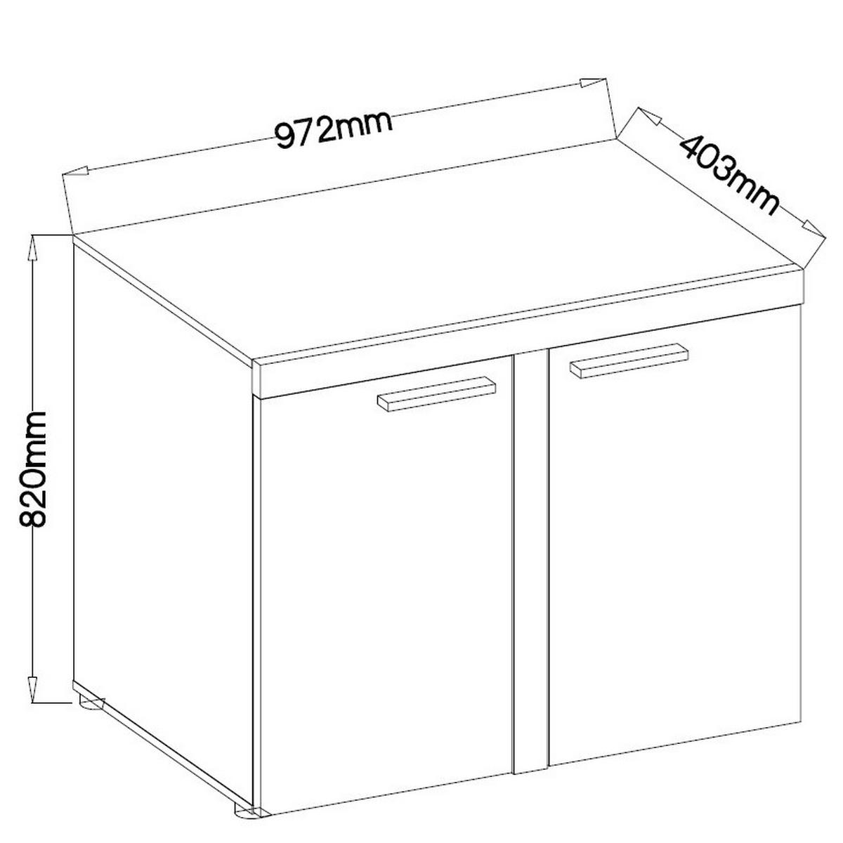 SIDEBOARD RITMO 97x40x82 cm mit 2 Türen Weiß - Weiß, Holzwerkstoff (97/82/40cm) - MASSENO