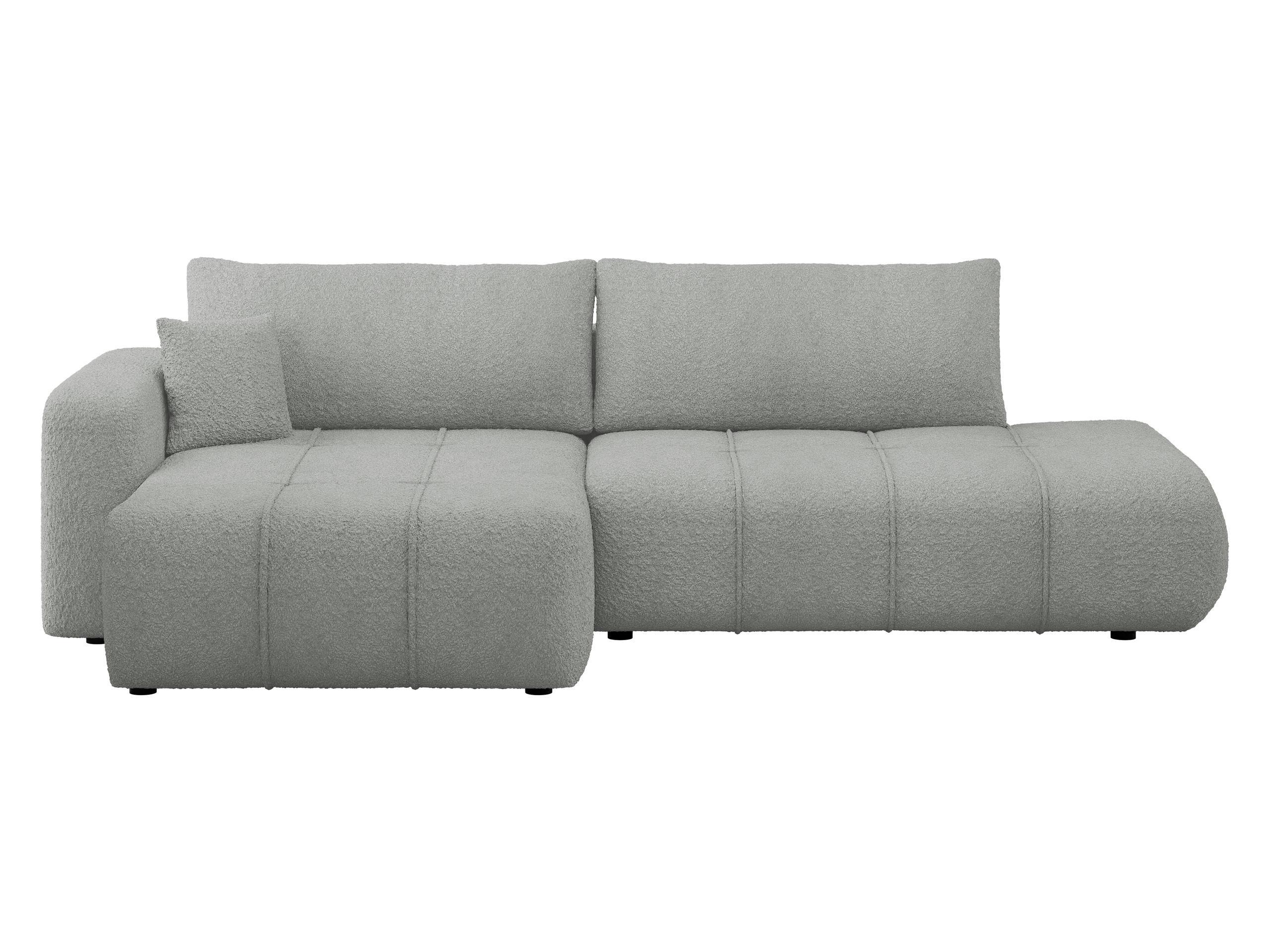 ECKSOFA Furyn O Boucle, Seite: Links - Schwarz/Grau, Holzwerkstoff/Kunststoff (262/145cm) - MIRJAN24