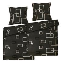 BETTWÄSCHE Noa 135/200cm + Kissenbezug 80/80cm Anthrazit Ornamente Renforcé 2er Set - Anthrazit, Naturmaterialien/Textil (135/200cm) - Beautissu 