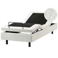 BETT verstellbar ohne Kopfteil Bouclé 80/200 cm Cremeweiß Duke - Creme, Textil (80/200cm) - Beliani
