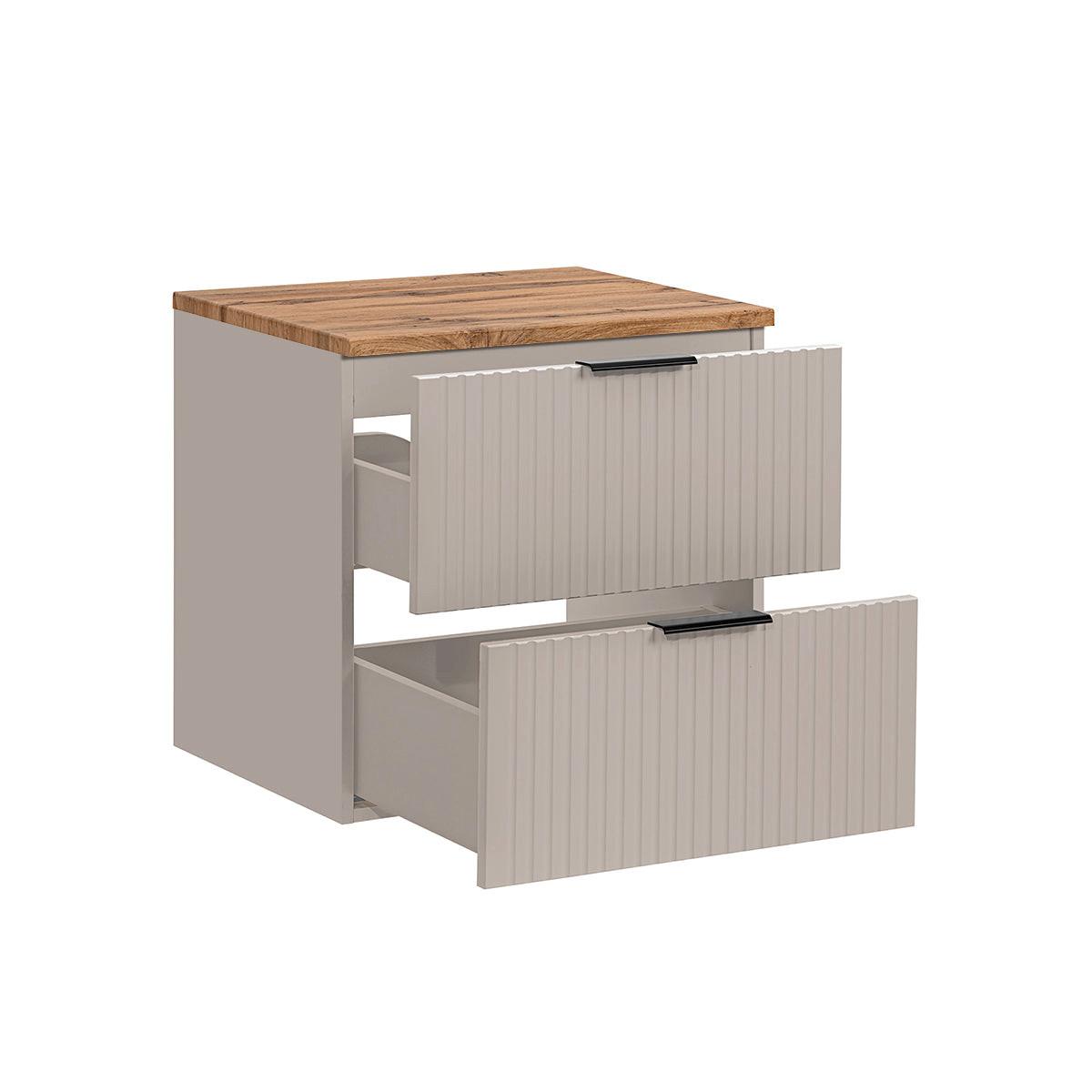 WASCHTISCHUNTERSCHRANK 60.6cm Adriel Kaschmir und Holz - Beige, Holzwerkstoff (60.6/59/46cm) - Petits-meubles