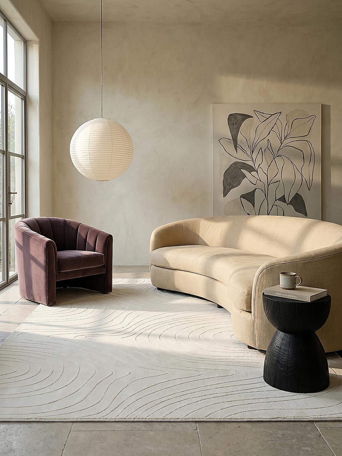 KURZFLORTEPPICH Antirutsch Abstrakt DALAR Polypropylen Creme 140 x 200 cm - Beige, Textil (140/200cm) - KADIMA DESIGN