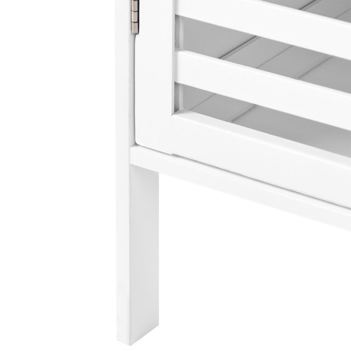 REGAL Bambus Weiß Owasso - Weiß, Holz (32/145/30cm) - Beliani