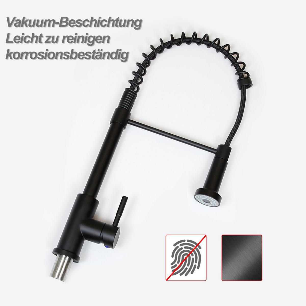 KÜCHENARMATUR Sevrin 4.9/46.9/25.1 cm - Schwarz, Metall (4.9/46.9/25.1cm) - ZMH