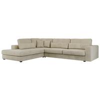 ECKSOFA Savona Beige Velvet - links - Beige/Schwarz, Kunststoff/Textil (316/249cm) - MKS