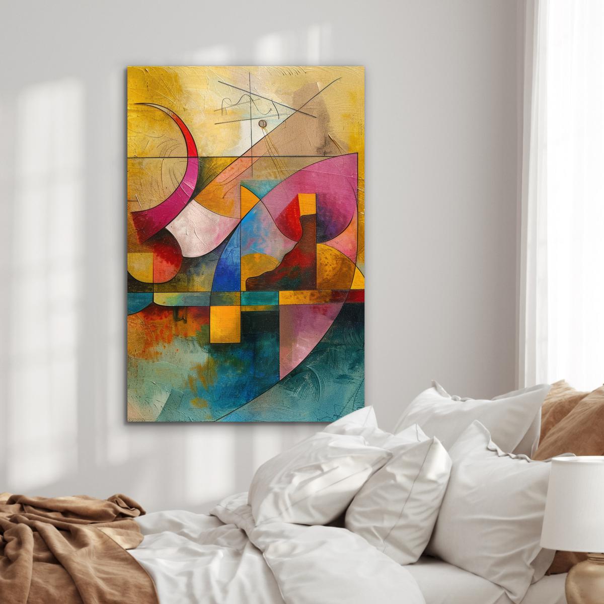 METALLBILD Kunst - Abstrakt - Modern 80x120 cm - Gelb, Metall (80/120cm) - MuchoWow