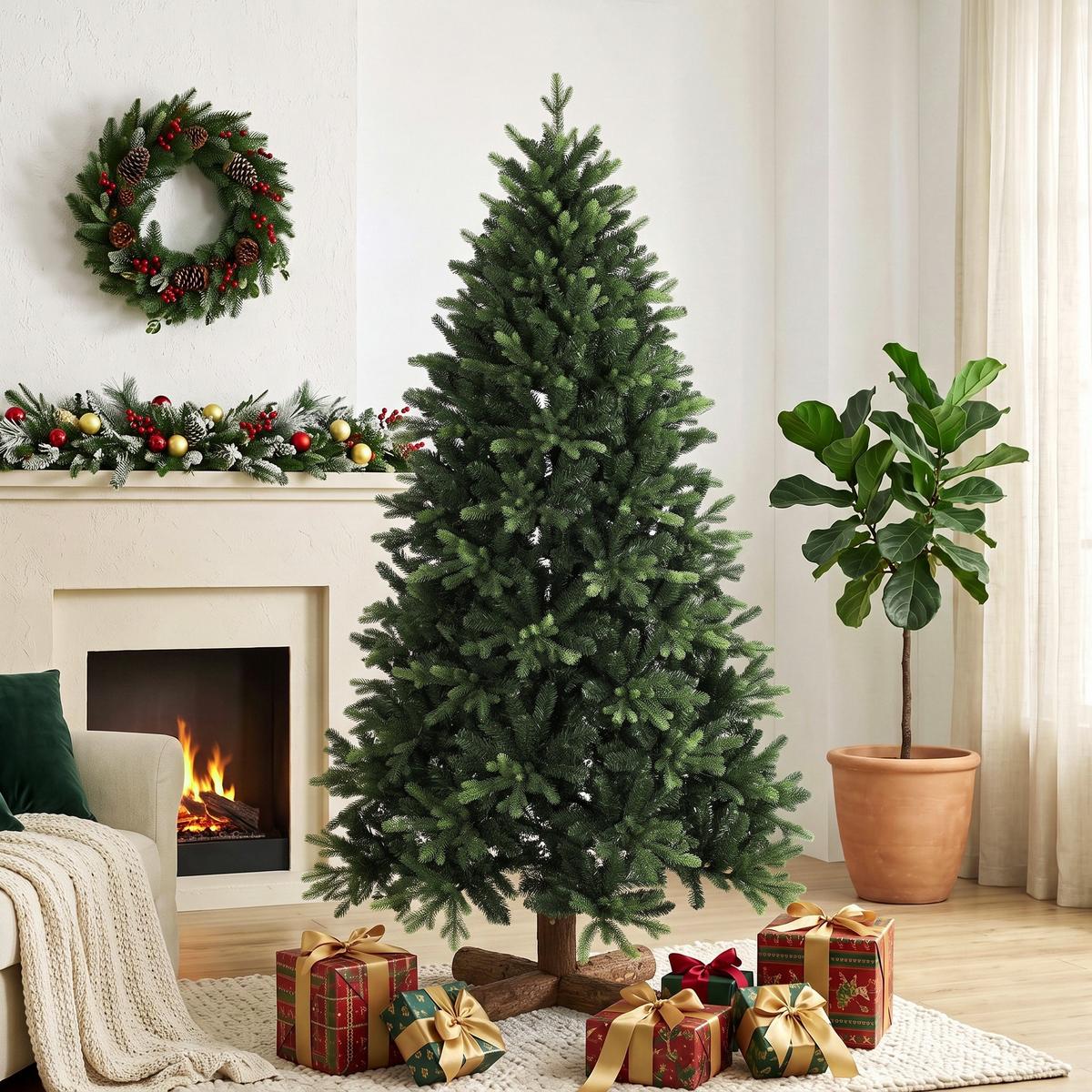WEIHNACHTSBAUM PE PVC Grün - Grün, Kunststoff (180cm) - HOMCOM