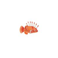 WANDDEKO Mutiger Rotfeuerfisch 6/9.7 cm - Multicolor, Wellpappe (6/9.7/14cm) - Studio Roof