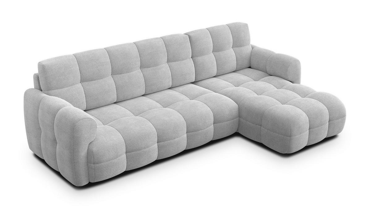 ECKSOFA MELLOW 4-Sitzer, hellgrau - Hellgrau/Schwarz, Holz/Textil (262/156cm) - Wozimo