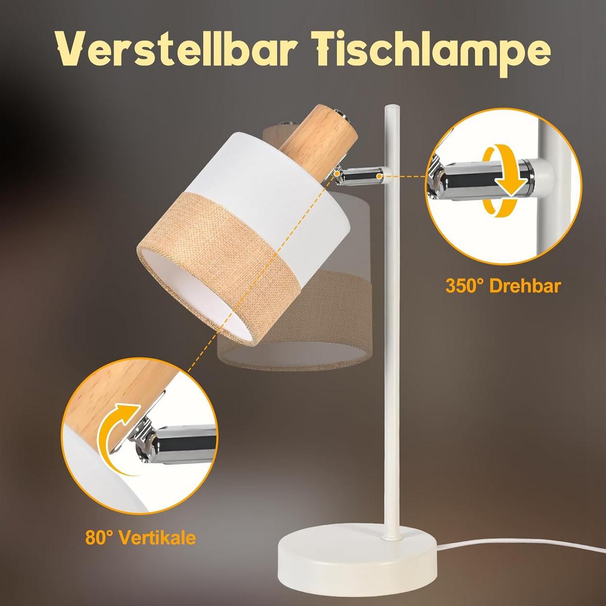 TISCHLEUCHTE BRAUN Ⅲ 16/12/36 cm - Weiß, Metall (16/12/36cm) - Nettlife