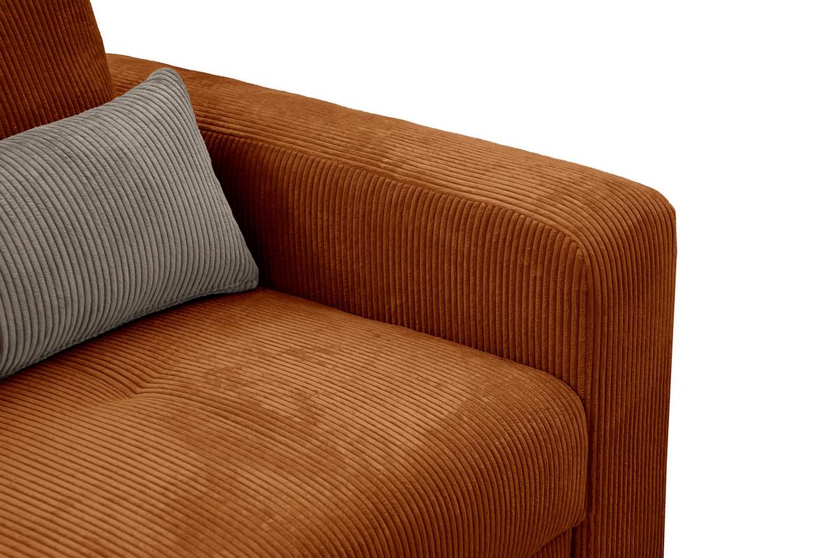 SESSEL OLI in Cordstoff orange - Orange, Holz/Textil (130/91/108cm) - Wozimo