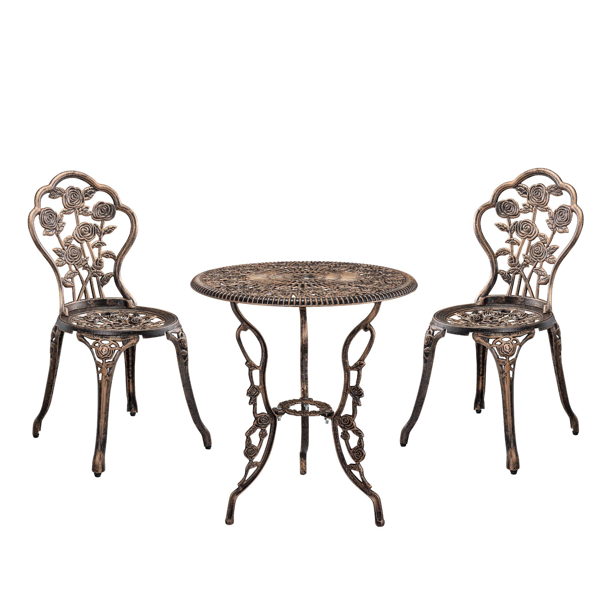 BALKON-SET 3 TLG. Wakefield - Bronzefarben, Metall - casa.pro