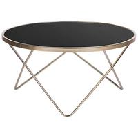 COUCHTISCH schwarz/gold 80 cm MERIDIAN Meridian - Goldfarben/Schwarz, Glas (80/80/40cm) - Beliani