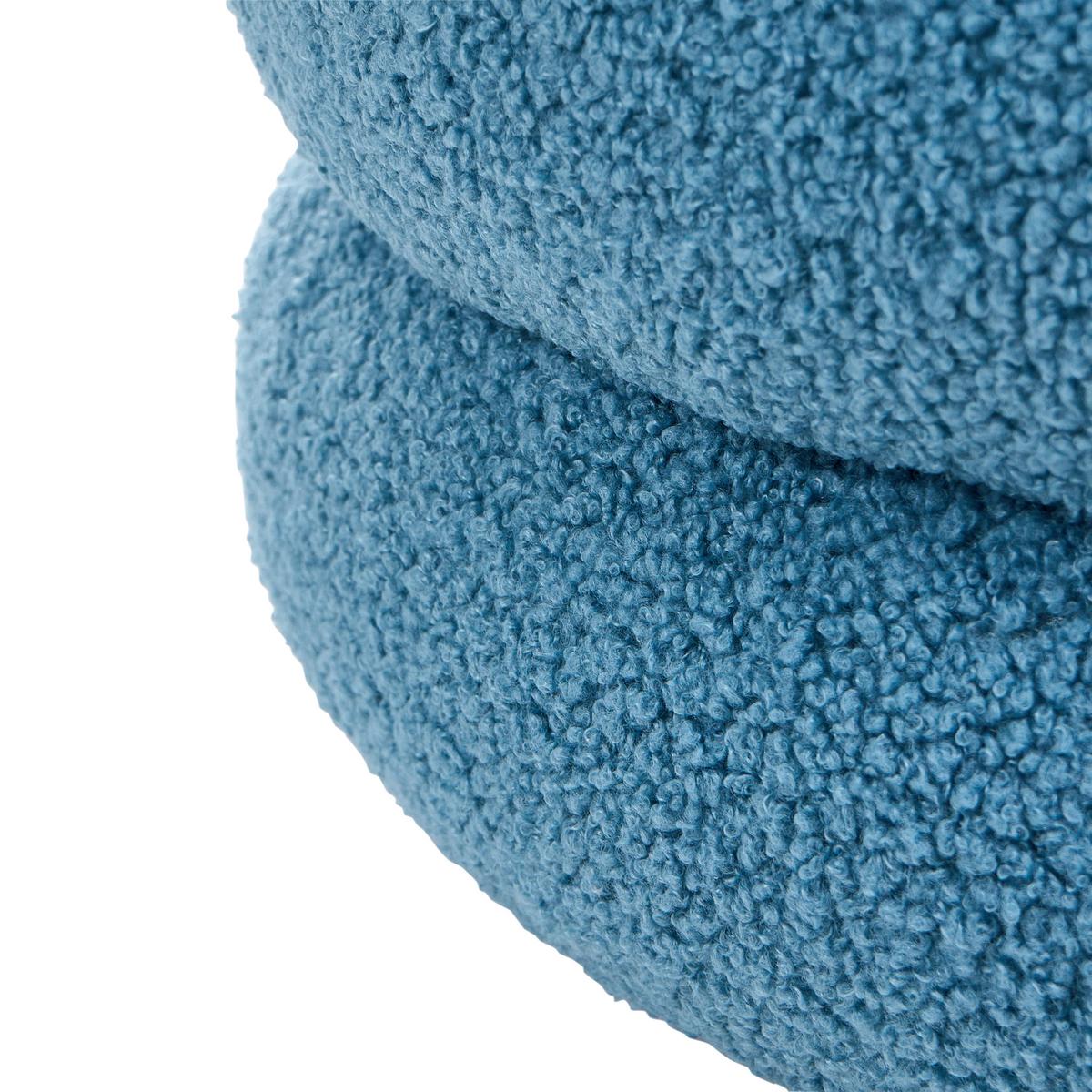 POUF Bouclé Blau Sumpter - Blau, Textil (43/47/43cm) - Beliani
