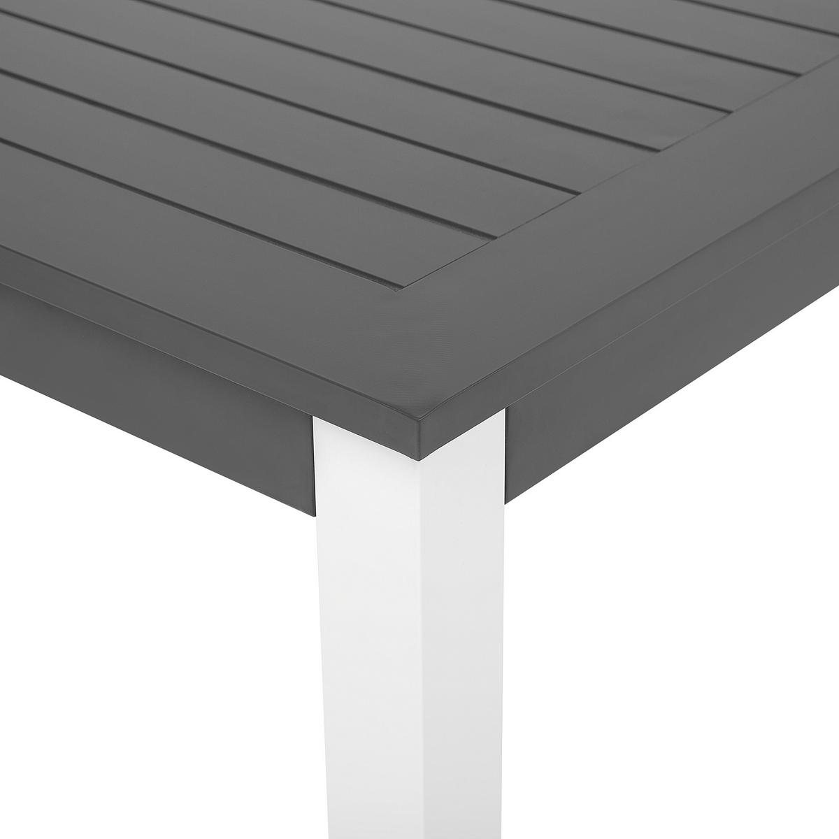 GARTENTISCH Dunkelgrau ausziehbar 168-248/100 cm Pancole - Dunkelgrau, Metall (168/100/75cm) - Beliani
