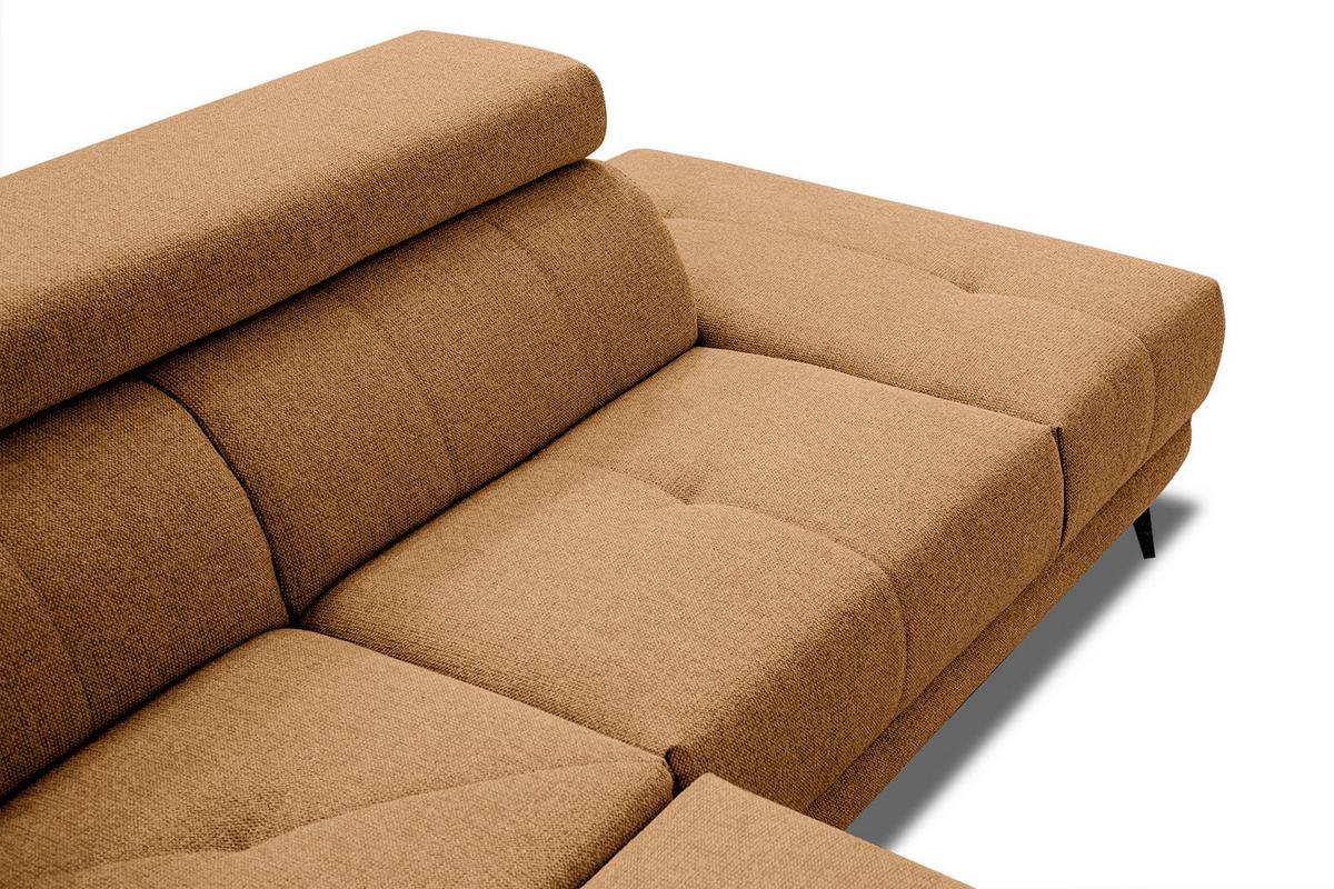 ECKSOFA MORELLO 5-Sitzer, orange - Schwarz/Orange, Holzwerkstoff/Textil (287/228cm) - Wozimo