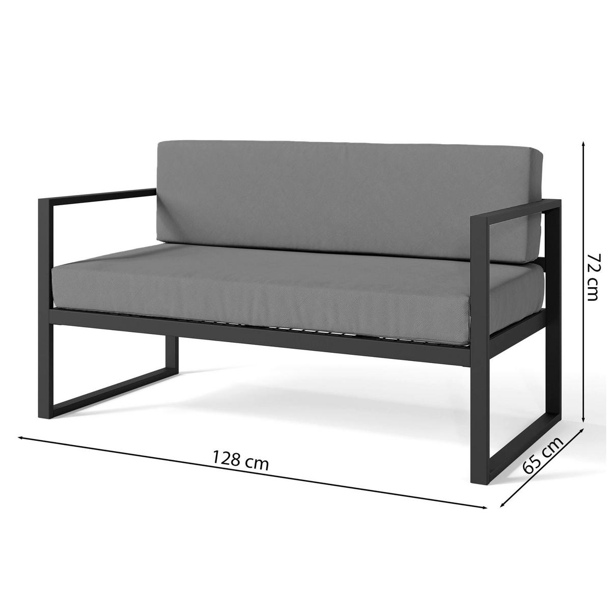 GARTEN-SOFA Dywilly Braun/Schwarz - Braun, Textil (128/72/65cm) - Selsey
