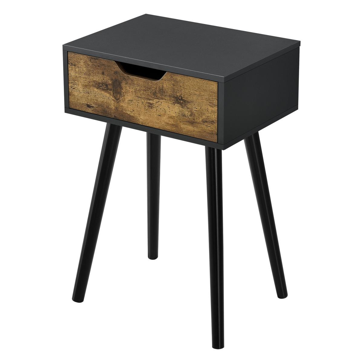 BEISTELLTISCH-SET 2 TLG. Östersund - Dunkelbraun/Schwarz, Holz/Holzwerkstoff (29.5/40/60cm) - [en.casa]