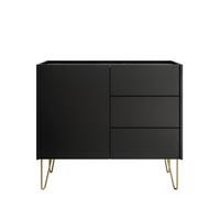 KOMMODE mit Schubladen EUPHORIA KSZ97 - Schwarz, Holzwerkstoff (97/83/37cm) - Lookway