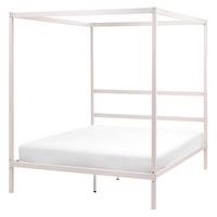 HIMMELBETT Metall 140/200 cm Hellbeige Lestards - Beige, Metall (140/200cm) - Beliani