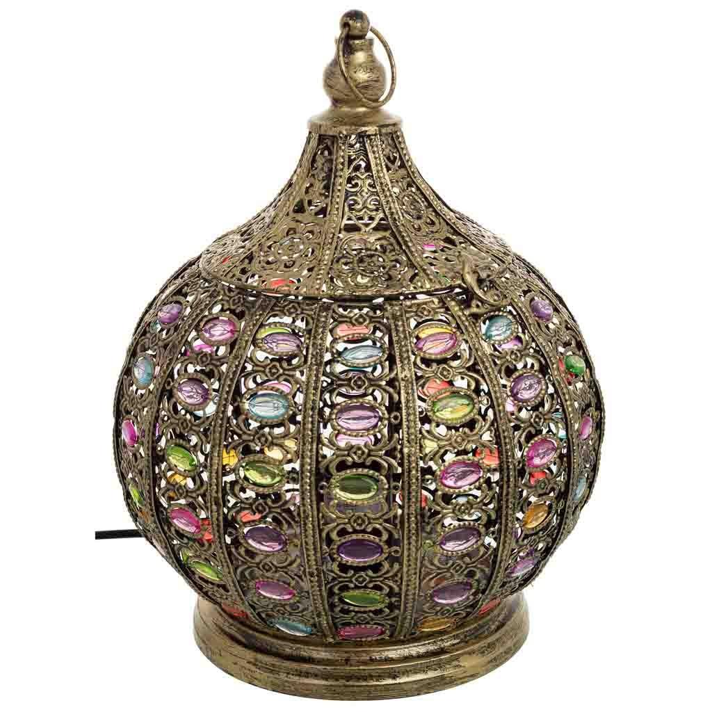 LAMPE aus Metall und Glas, 27x33cm - Multicolor, Metall (27/27/33cm) - Wanderlust