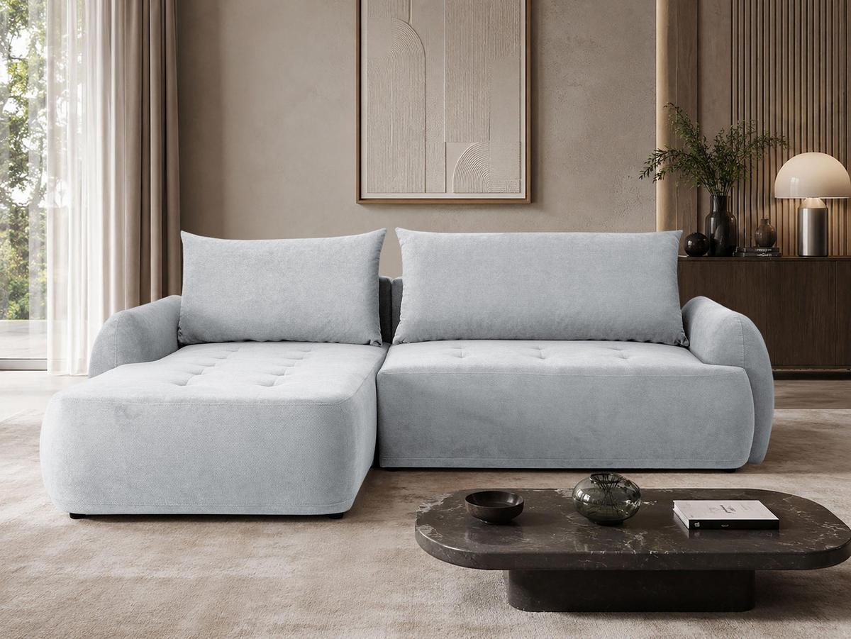 ECKSCHLAFSOFA Bueno II, Seite: Links - Hellgrau/Schwarz, Holz/Textil (280/185cm) - MIRJAN24