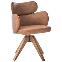 ESSZIMMERSTUHL drehbar Kunstleder Braun Marcy - Braun, Kunststoff (60/85/66cm) - Beliani