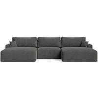 ECKSOFA U Serene Dunkelgrau - Dunkelgrau, Holz/Textil (391/145cm) - Graingold