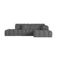 ECKSOFA mit Schlaffunktion Ottomane RECHTS OLEA-L2 321x164x75 Grau Bouclé - Schwarz/Grau, Holzwerkstoff/Kunststoff (164/321cm) - ALTDECOR