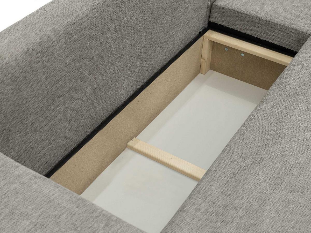 ECKSOFA Piano - Schwarz/Naturfarben, Holz/Kunststoff (244/145cm) - MIRJAN24