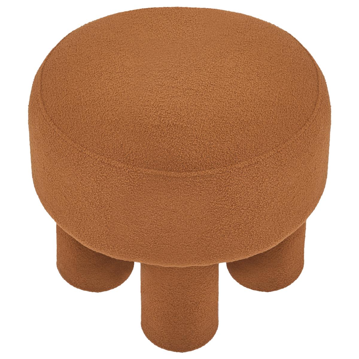HOCKER Bouclé Orange Canby - Orange, Textil (43/38/43cm) - Beliani