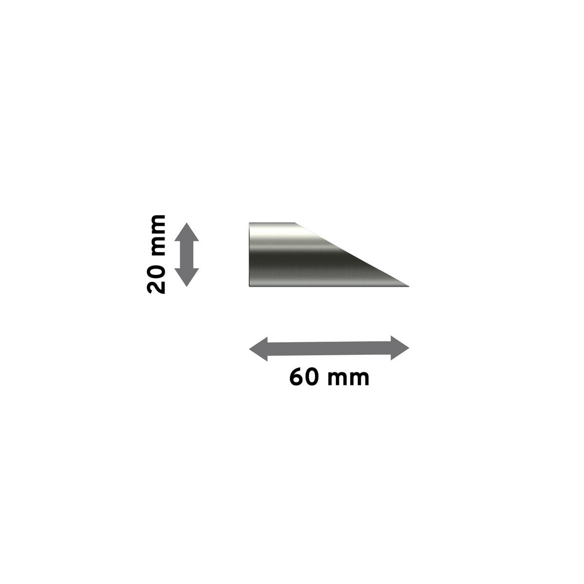 ENDSTÜCKE FÜR GARDINENSTANGEN 16 mm Ø, Santoni Edelstahl, Packung 2 Stück - Edelstahlfarben, Metall (6/2/2cm) - INTERDECO