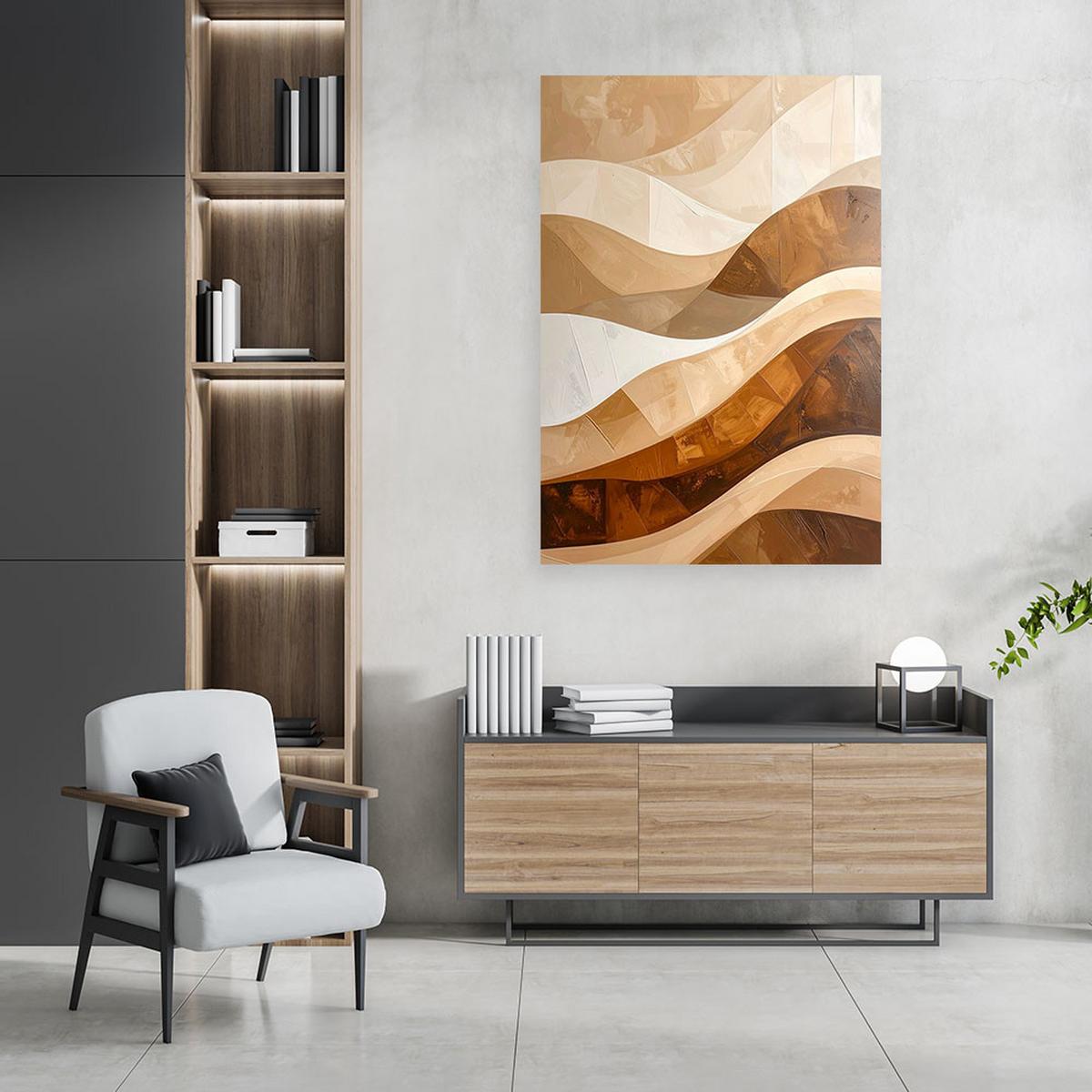 LEINWANDBILD 3D und geometrisch 70x100cm - Beige, Textil (70/100cm) - Feeby