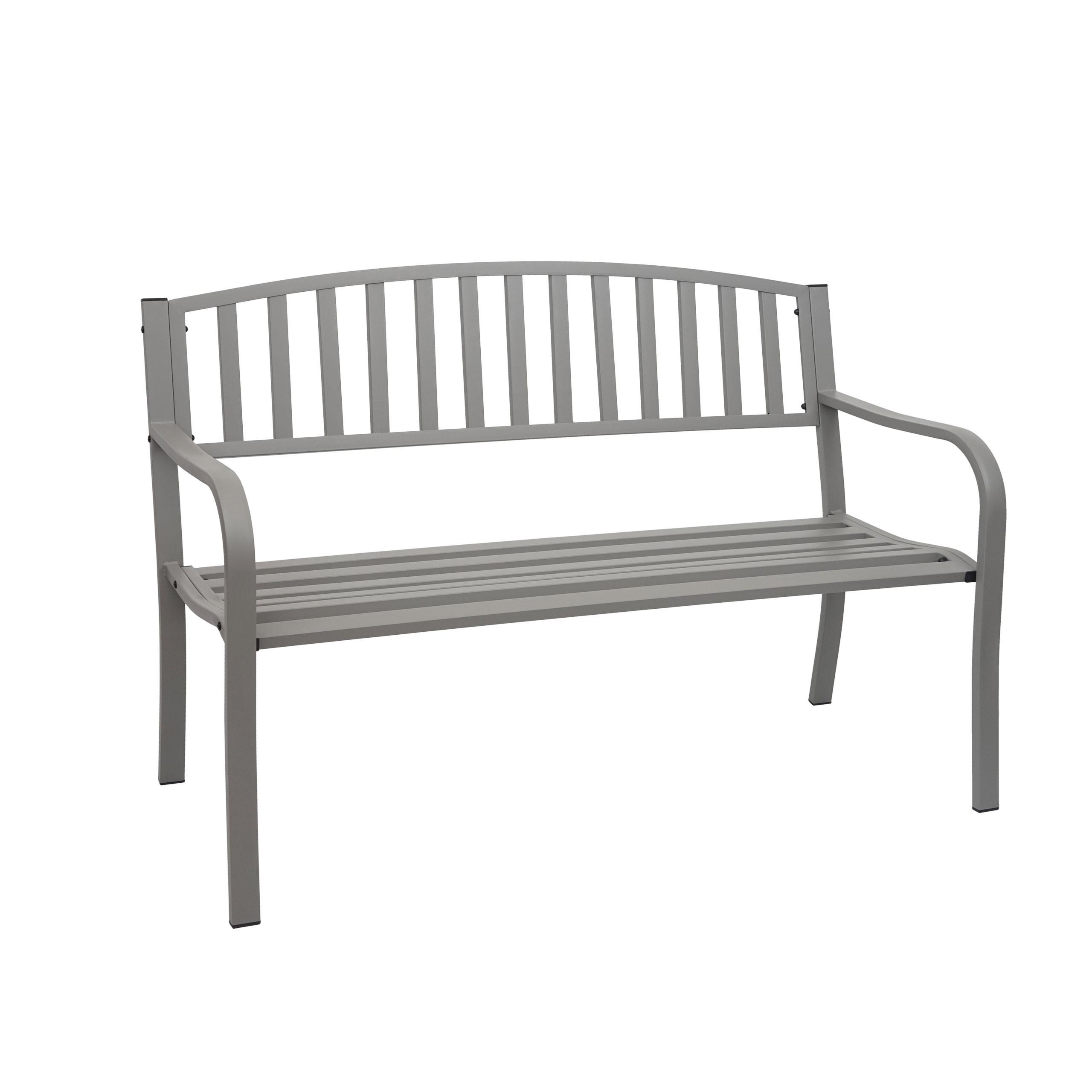 GARTENBANK Grau - Grau, Metall (128/87/58cm) - MCW